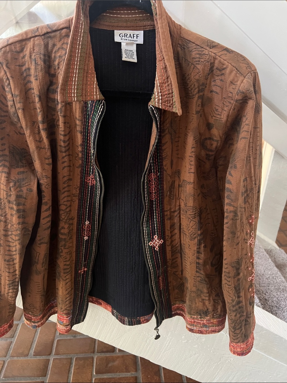 Rare Vintage Boho embroidered western Jacket M